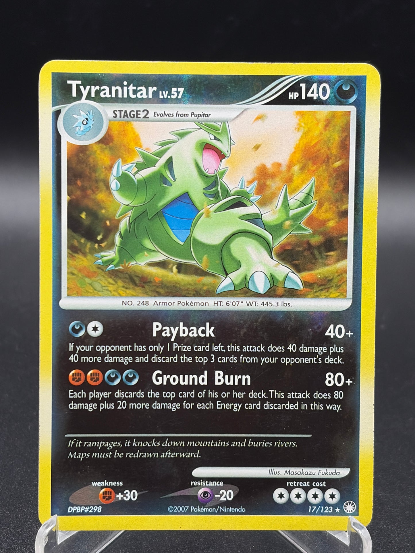 Pokémon TCG: 2007 Tyranitar 17/123 Mysterious Treasures Holo MP