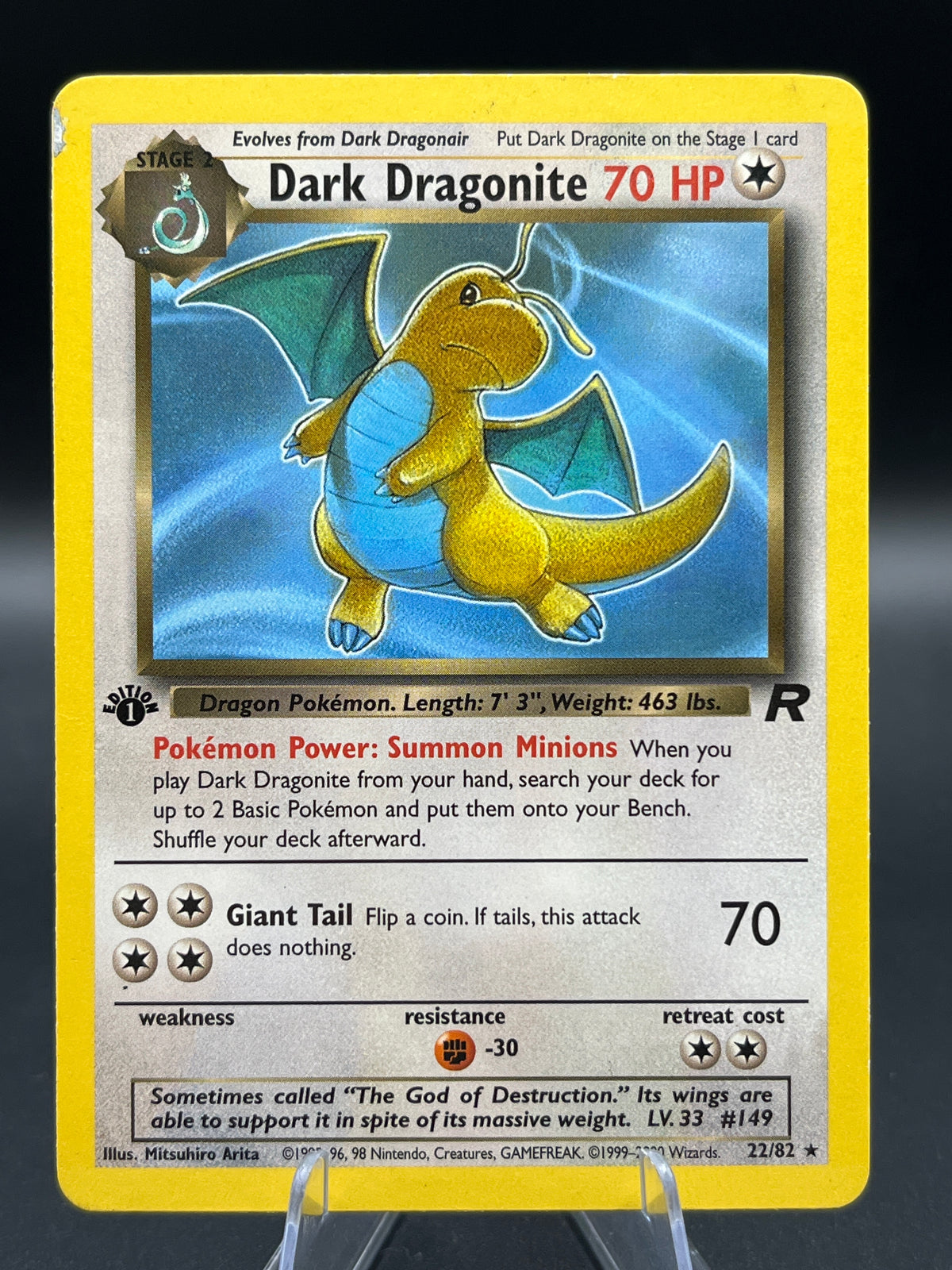 Pokémon TCG: 1999 1st Edition Dark Dragonite 22/82 - Team Rocket
