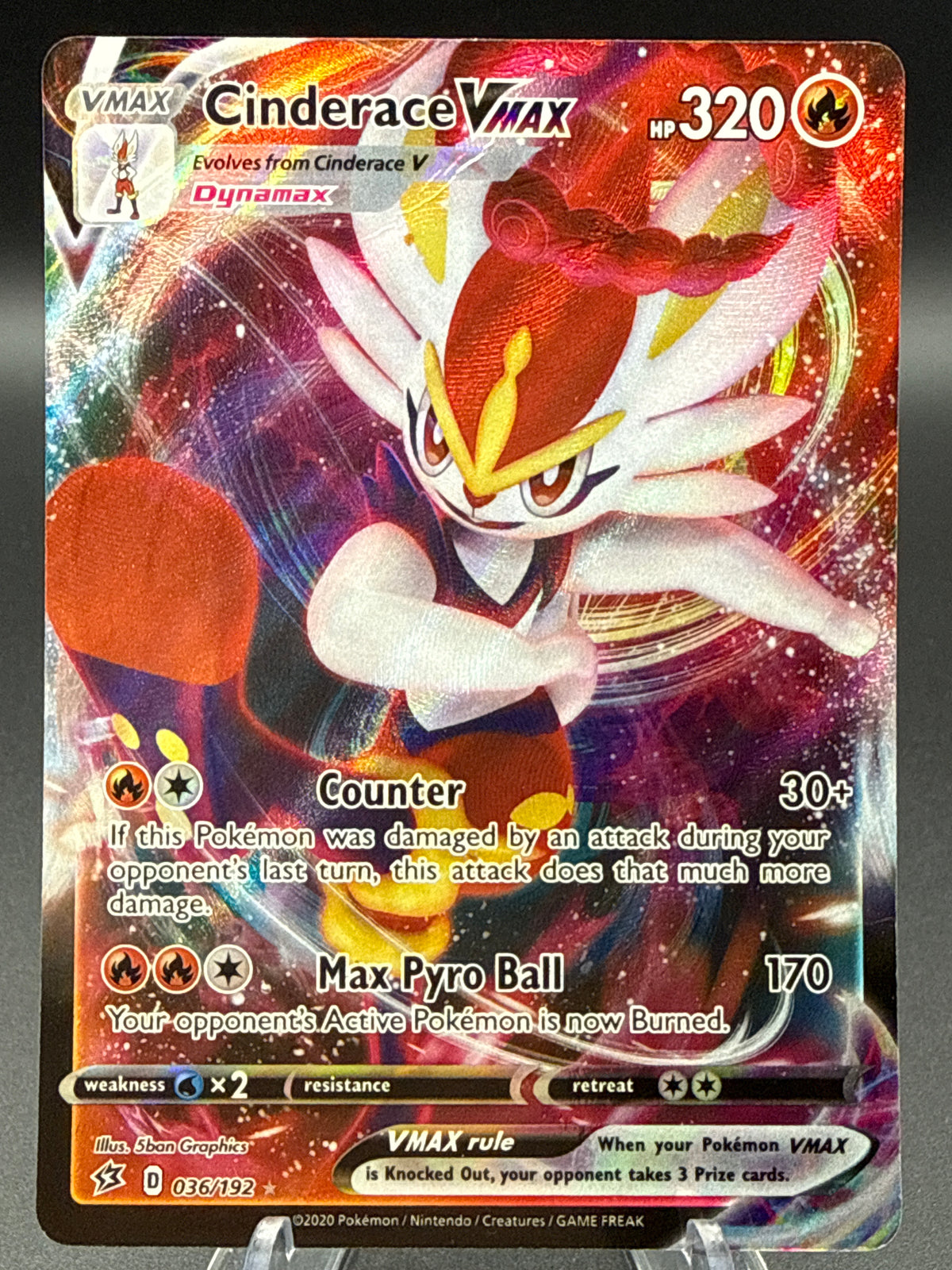 Pokémon TCG: 2020 Cinderace VMAX - 036/192 - SWSH02: Rebel Clash