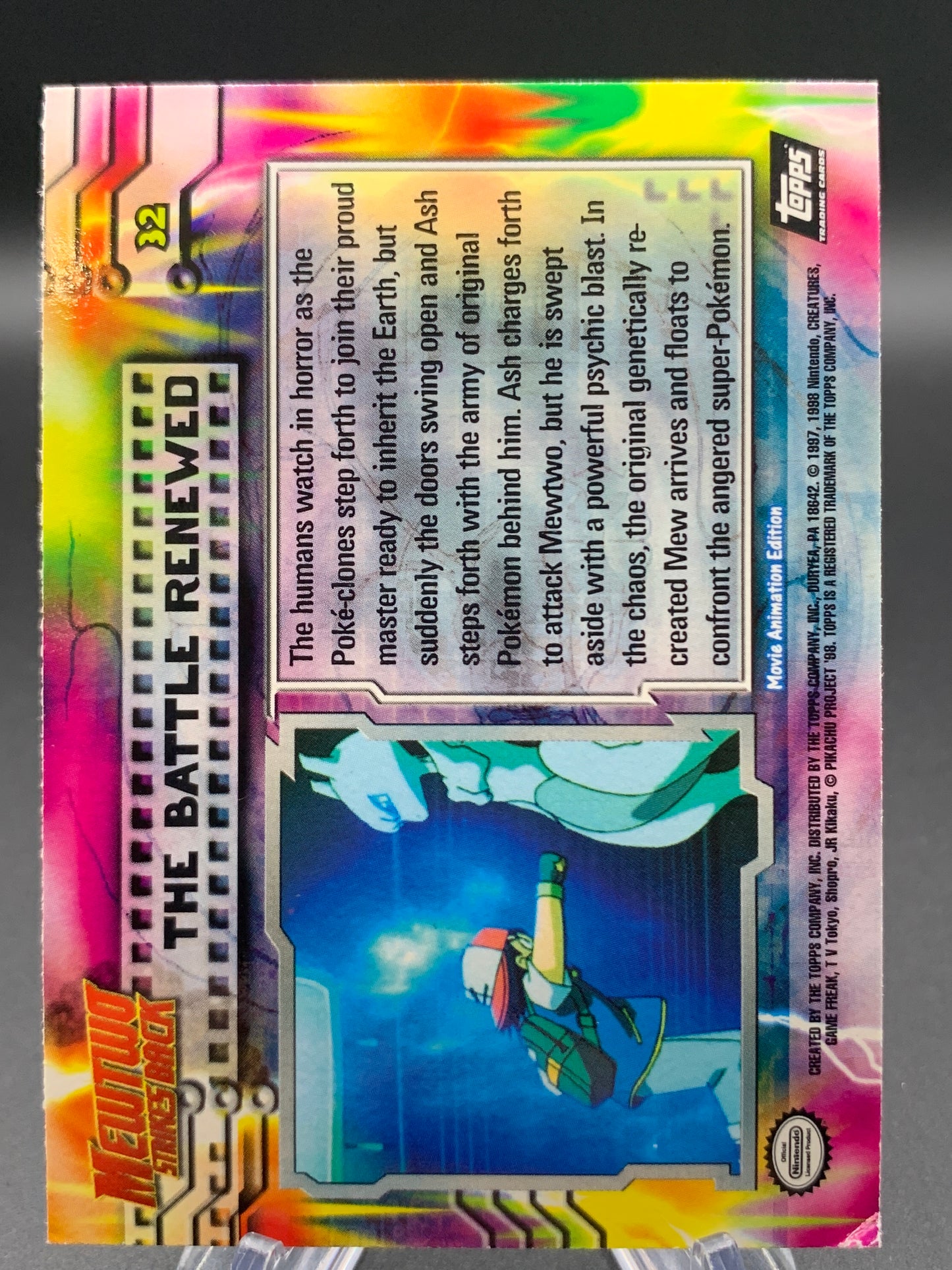 Pokémon TCG: Topps Pokémon The Battle Renewed - #32 - Mewtwo Strikes Back Movie Animation Edition Holo Textured