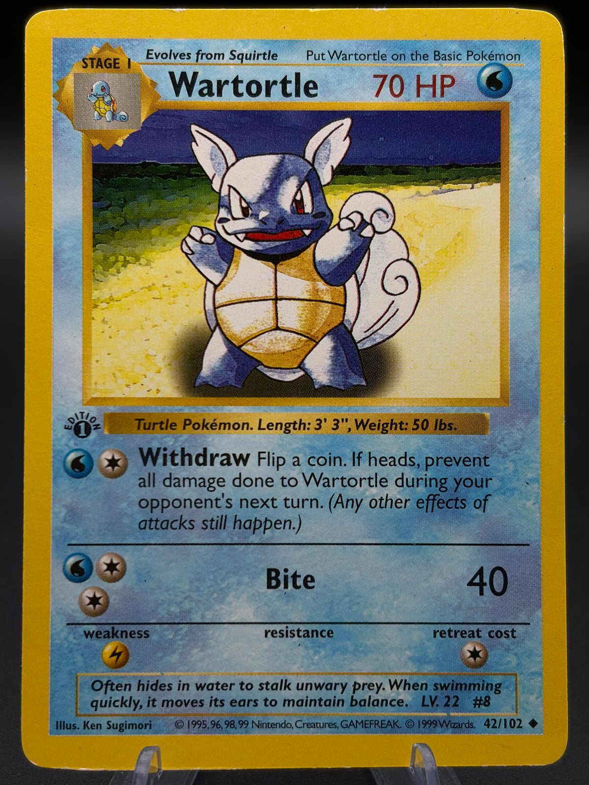 Pokémon TCG: 1999 Wartortle 42/102 Base Set Shadowless