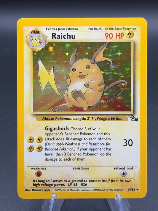 Pokémon TCG: 1999 Raichu 14/62 Fossil Unlimited Holo