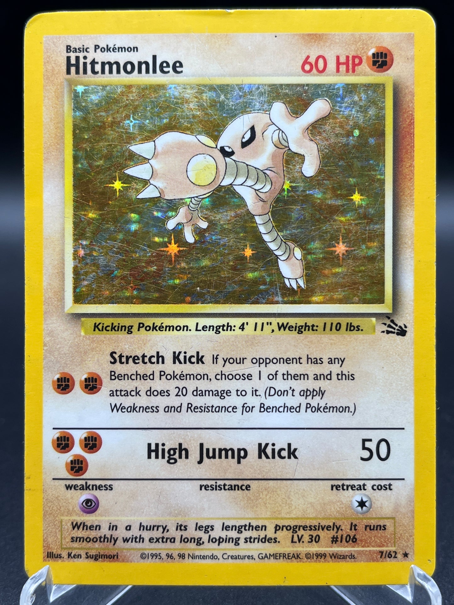 Pokémon TCG: 1999 Hitmonlee 7/62 Fossil Holo