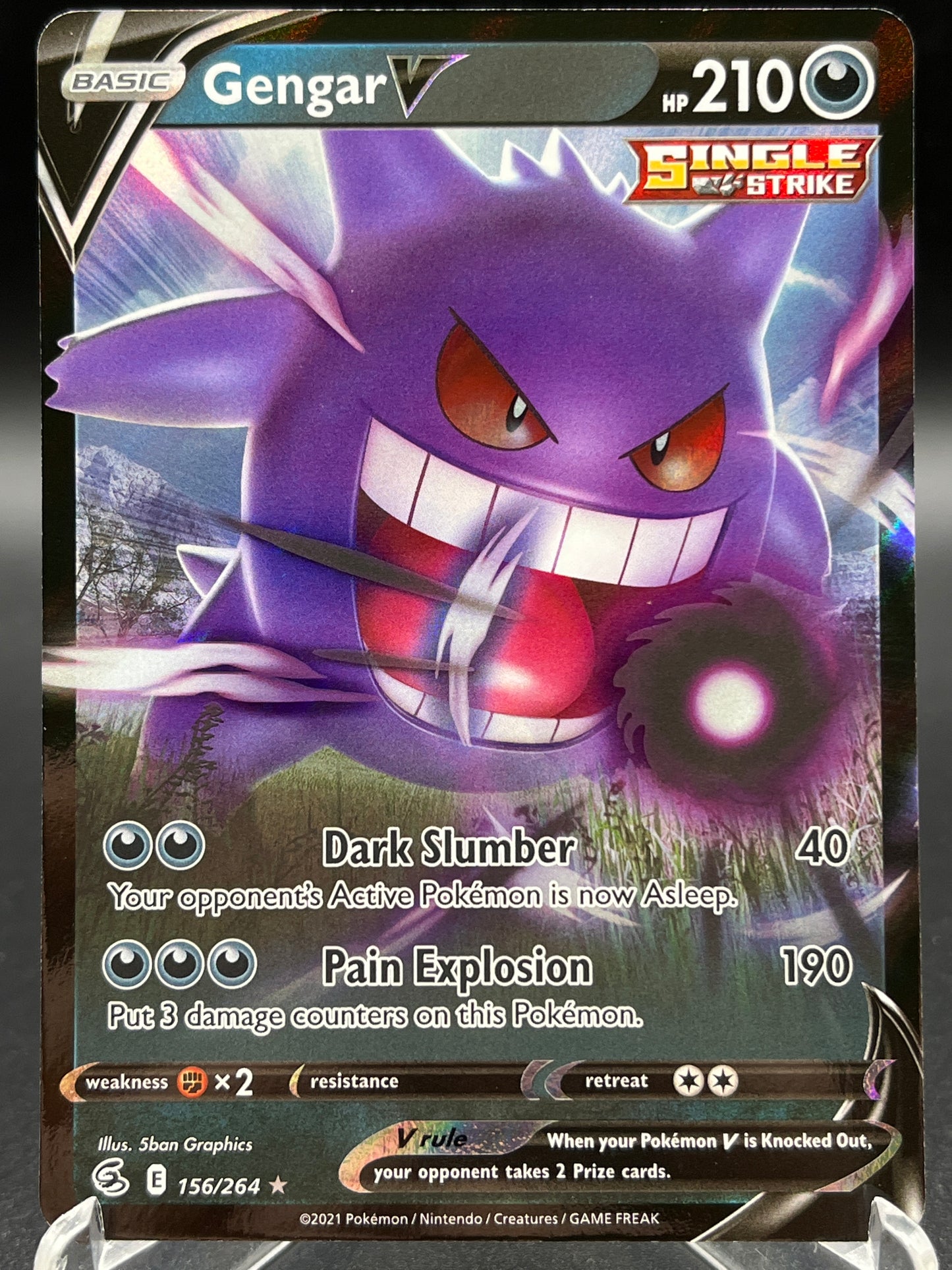 Pokémon TCG: 2021 Gengar V - 156/264 - SWSH: Fusion Strike