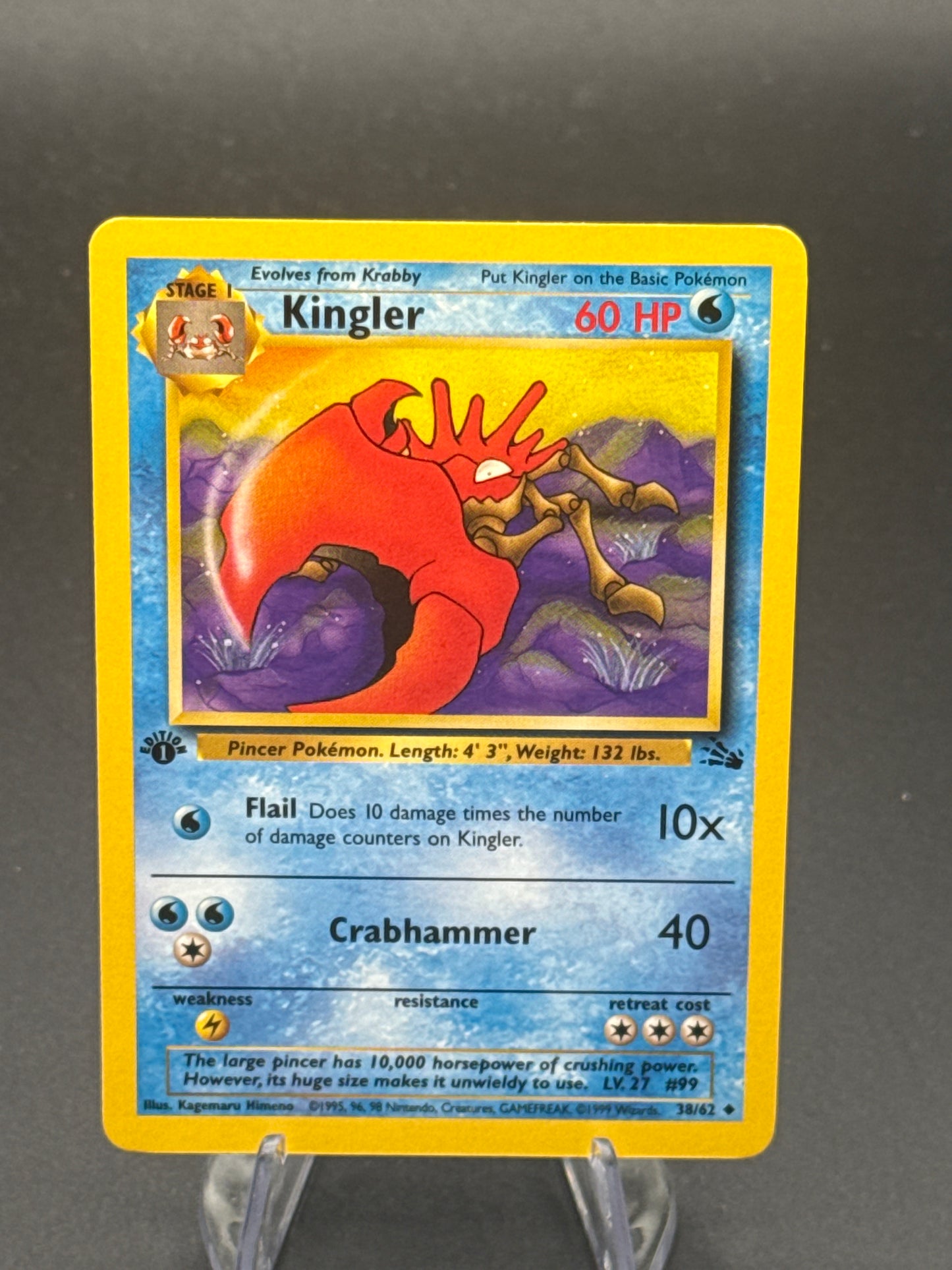Pokémon TCG: 1999 1st edition Kingler 38/62 - Fossil
