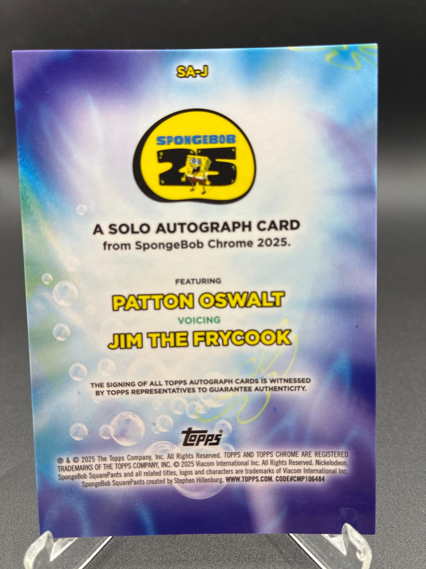 Topps Chrome: Jim The Frycook (Autograph Patton Oswalt) 25TH Anniversary