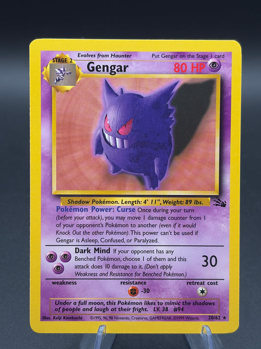 Pokémon TCG: 1999 Gengar - 20/62 - Fossil Non-Holo