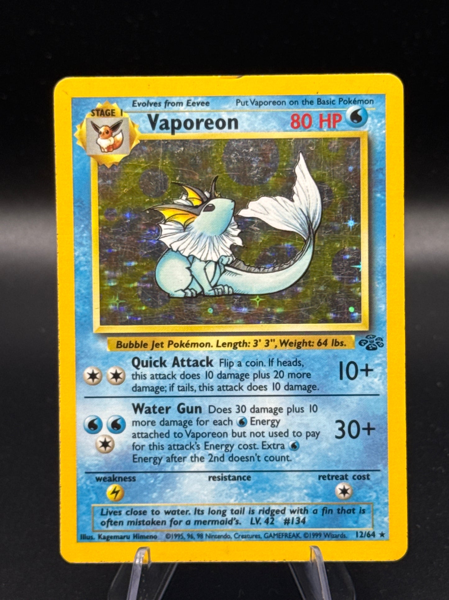 Pokémon TCG: 1999 Vaporeon 12/64 Jungle Holo Foil
