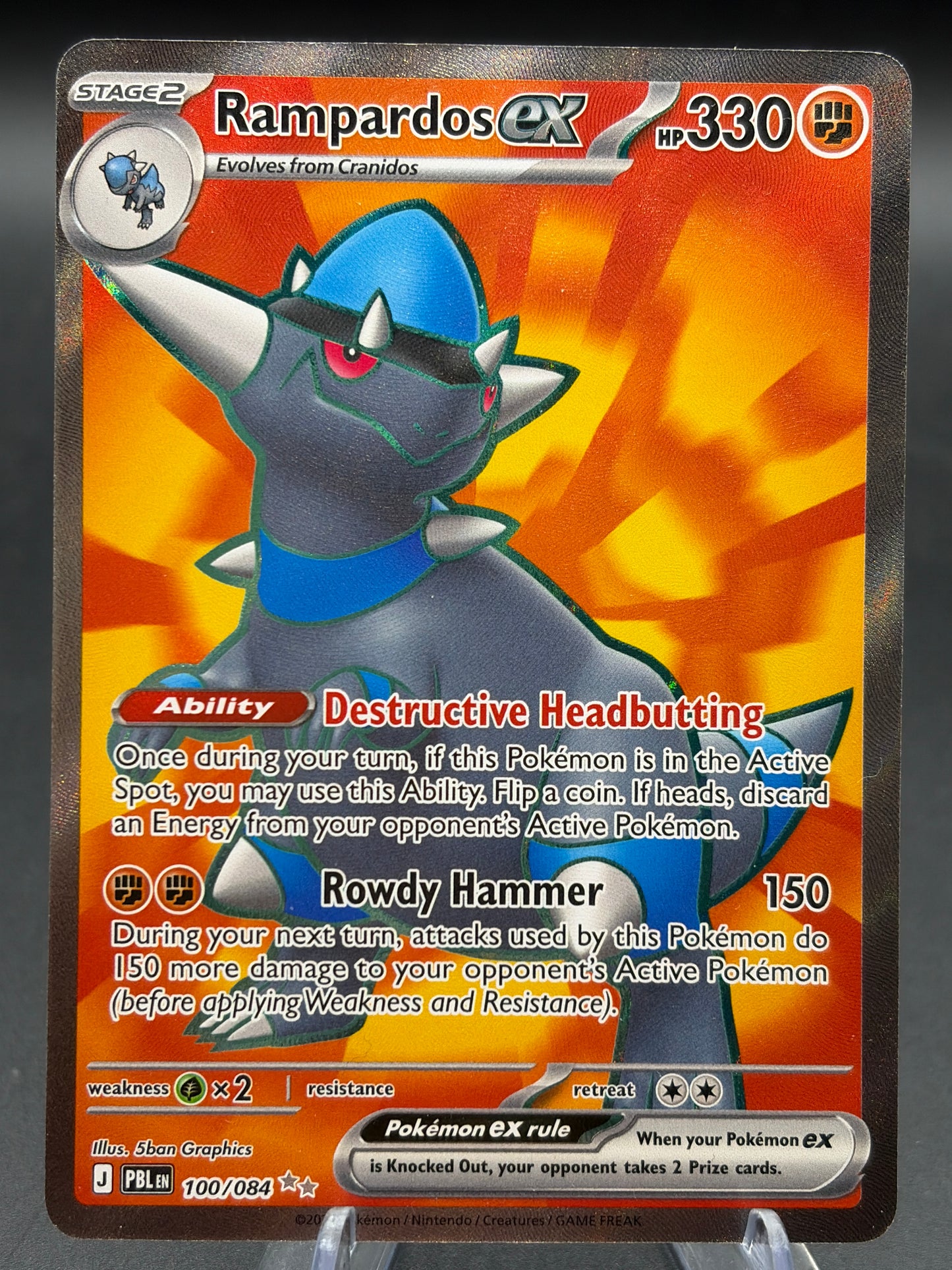 Pokémon TCG: 2026 Rampardos ex - 100/084 - ME05: Pitch Black (PBL)