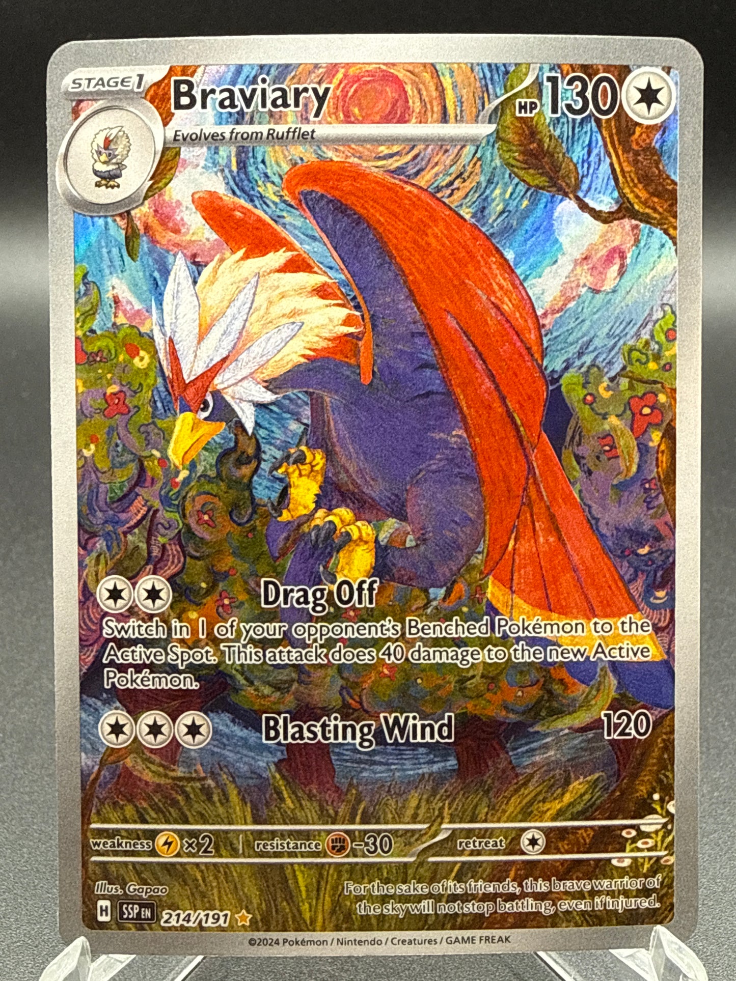 Pokémon TCG: 2024 Braviary - 214/191 - S&V: Surging Sparks