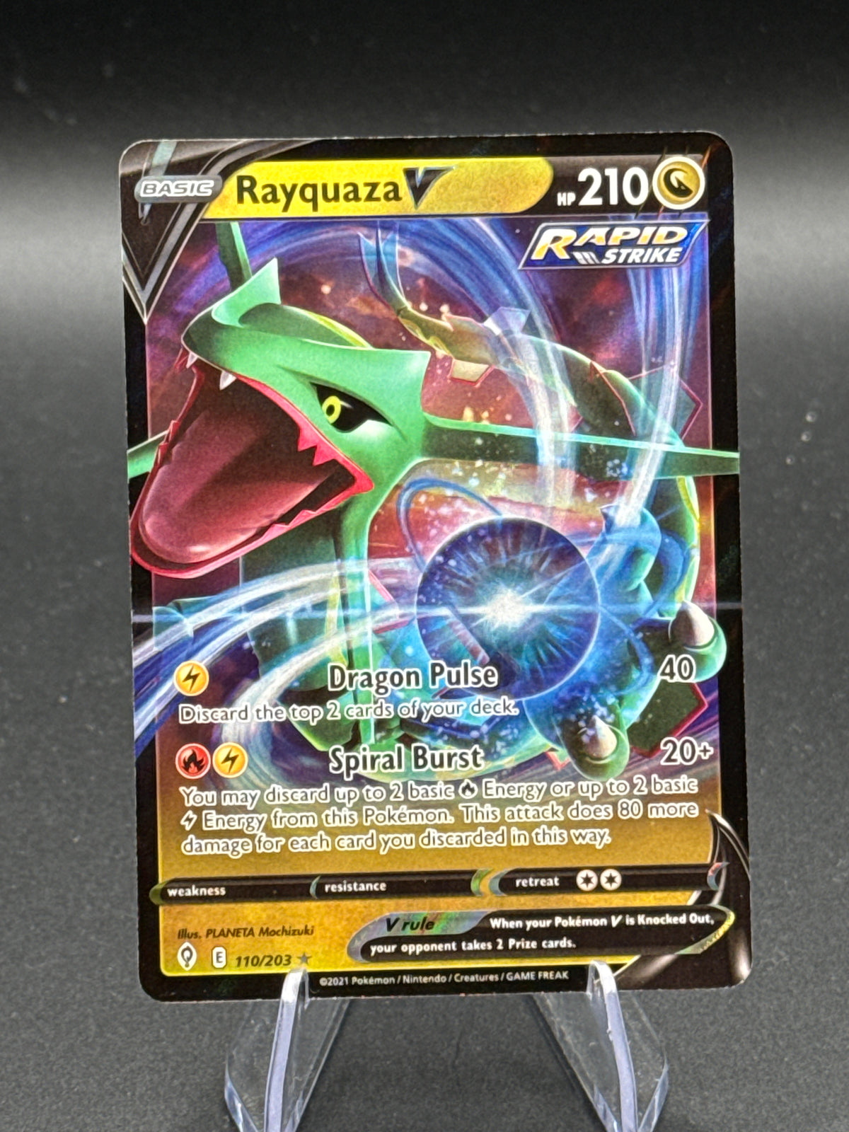 Pokémon TCG: 2021 Rayquaza V 110/203  - SWSH07: Evolving Skies