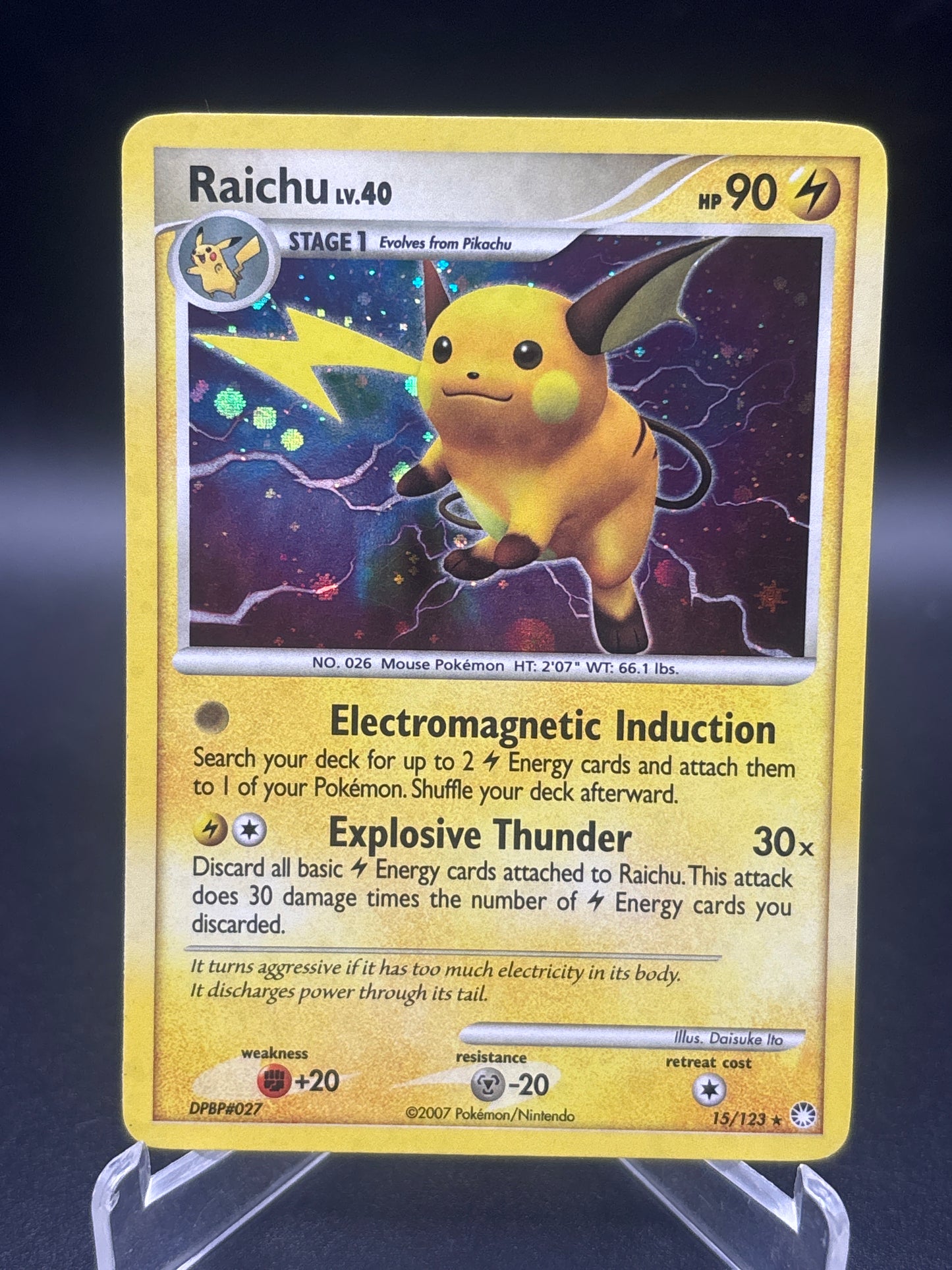 Pokémon TCG: 2007 Raichu Lv.40 15/123 - Mysterious Treasures