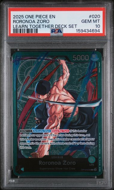 PSA 10 One Piece TCG: 2025 Roronoa Zoro - OP12-020 - Learn Together Deck Set