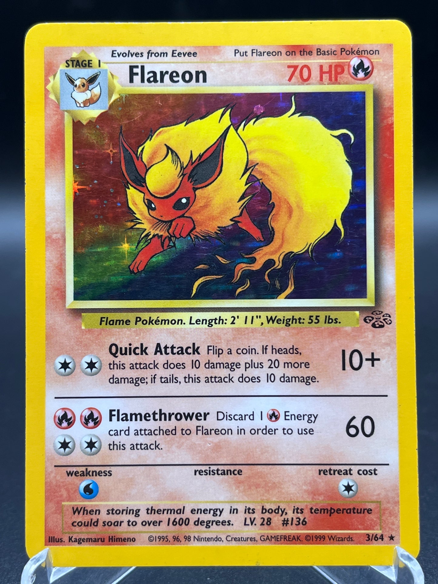 Pokémon TCG: 1999 Flareon 3/64 - Jungle Unlimited Holo