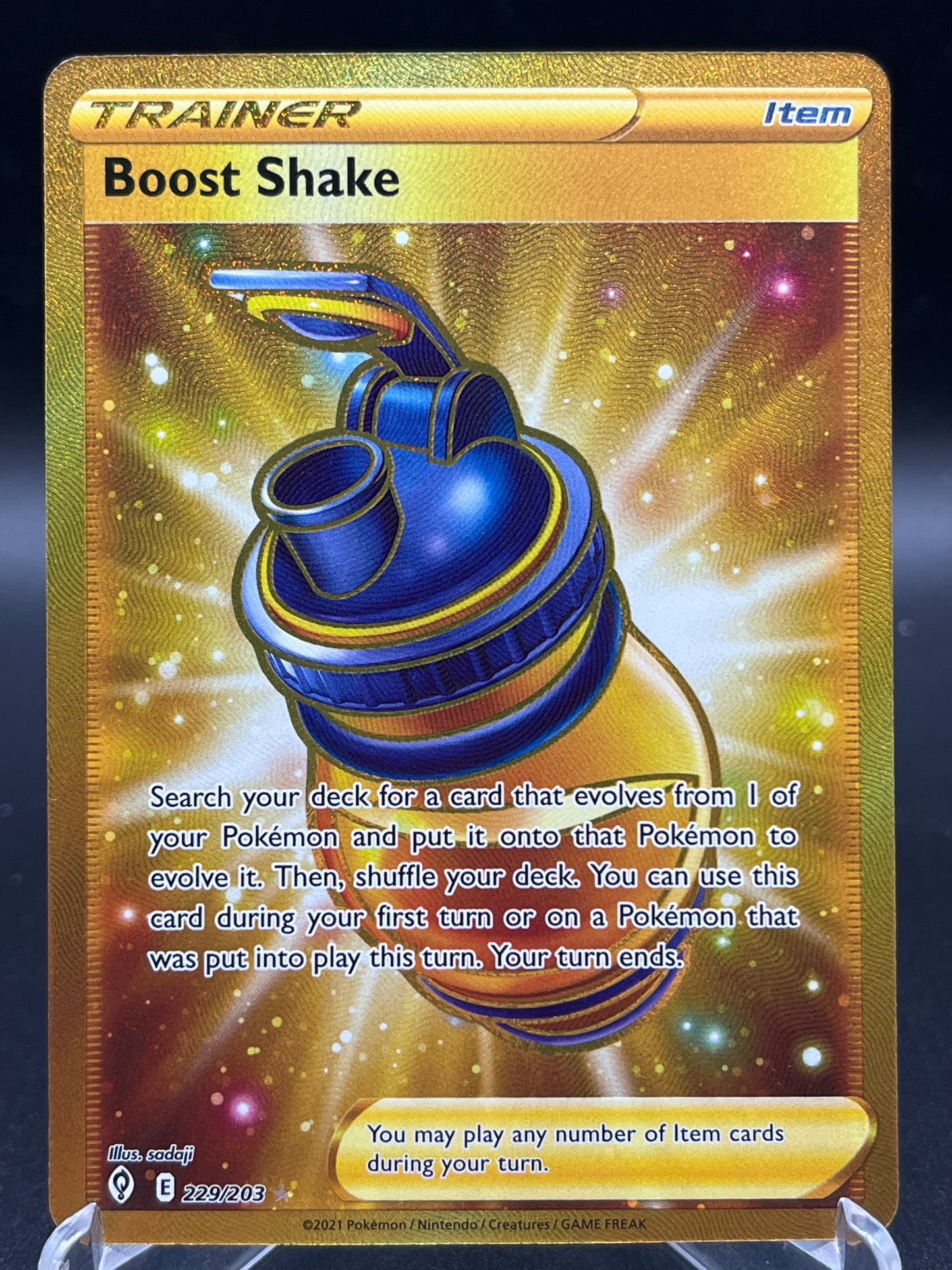 Pokémon TCG: 2021 Boost Shake (Secret) 229/203 - SWSH07: Evolving Skies