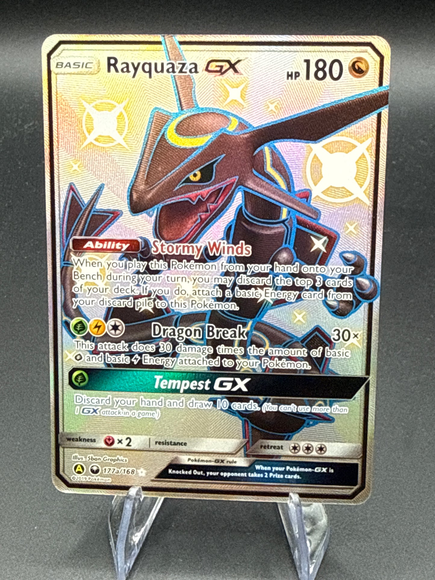 Pokémon TCG: 2019 Rayquaza GX 177a/168 Hidden Fates Shiny Full Art Promo