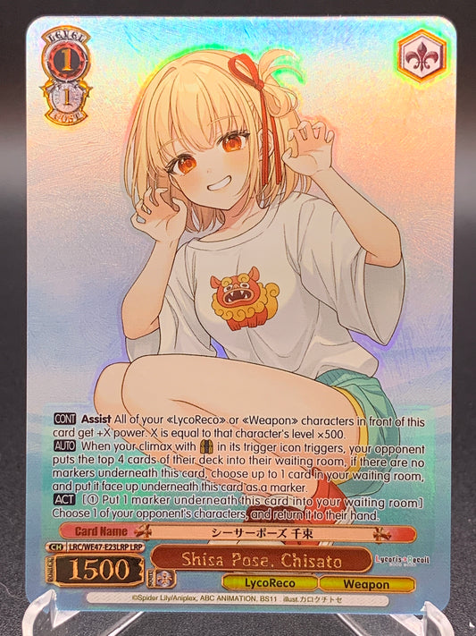 Weiss Schwarz TCG: Shisa Pose, Chisato LRC-WE47-E23LRP: Lycoris Recoil