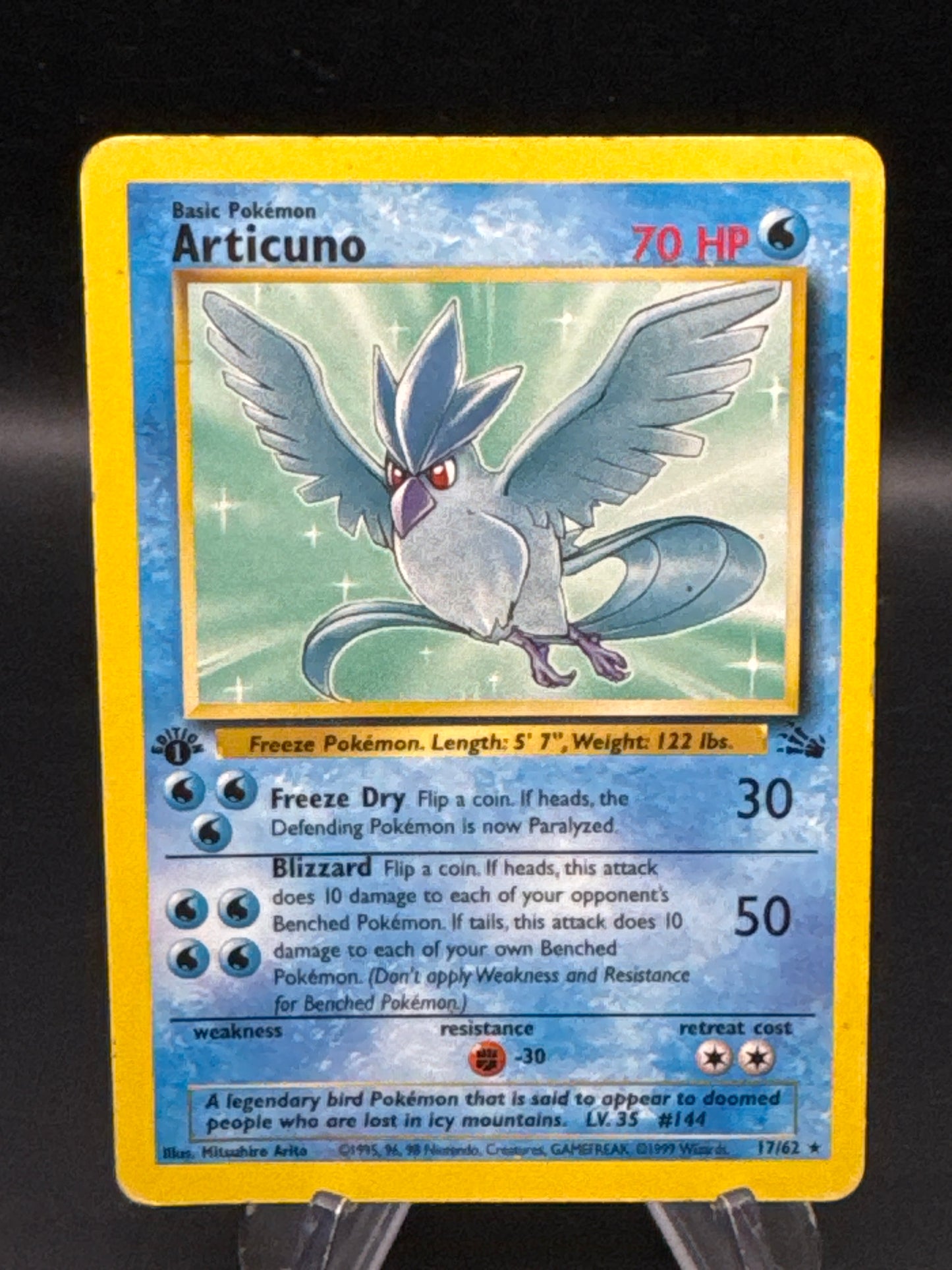 Pokémon TCG: 1999 Articuno - 17/62 - Fossil 1st Edition Non-Holo