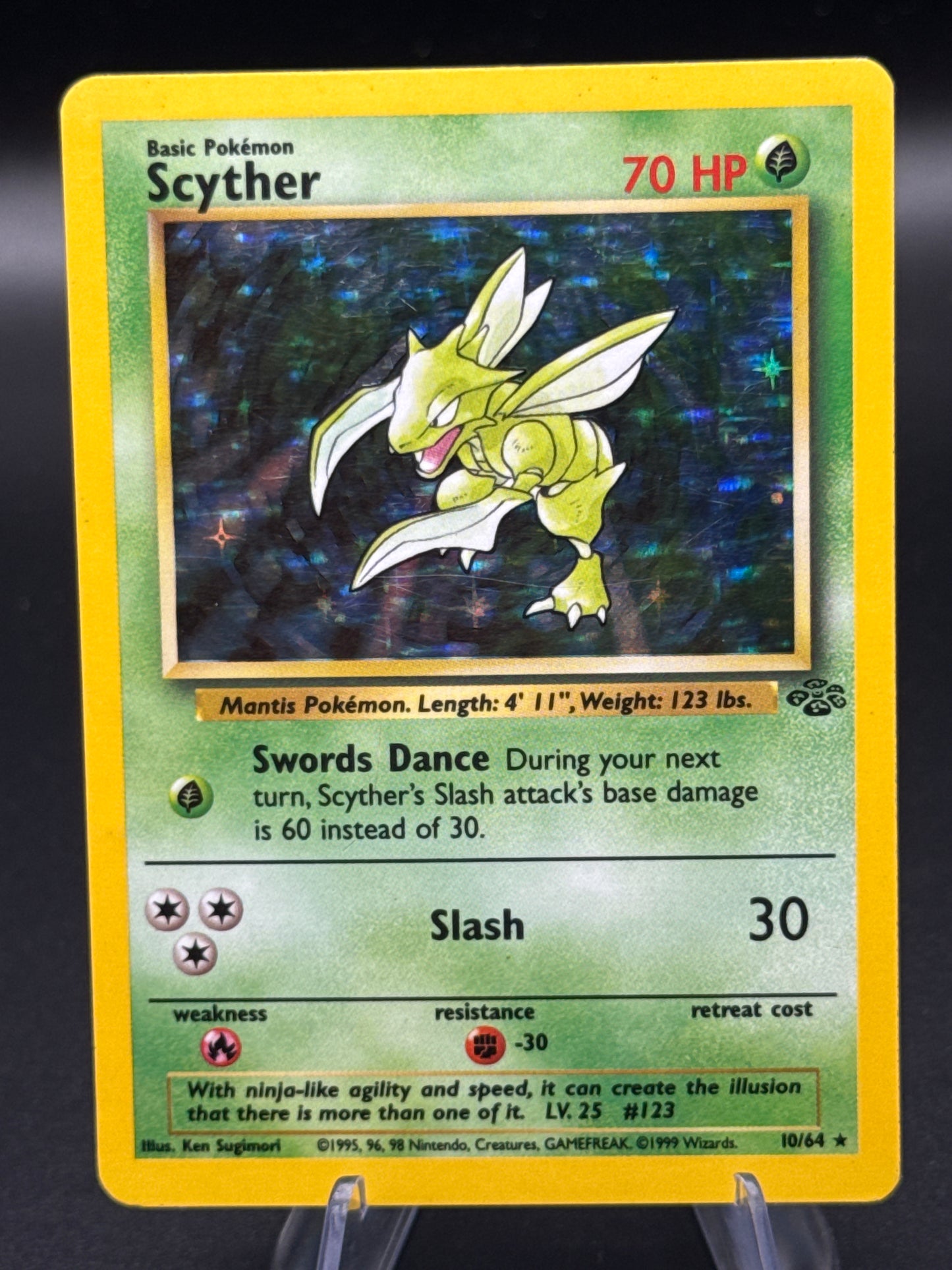 Pokémon TCG: 1999 Scyther 10/64 Jungle Unlimited Holo