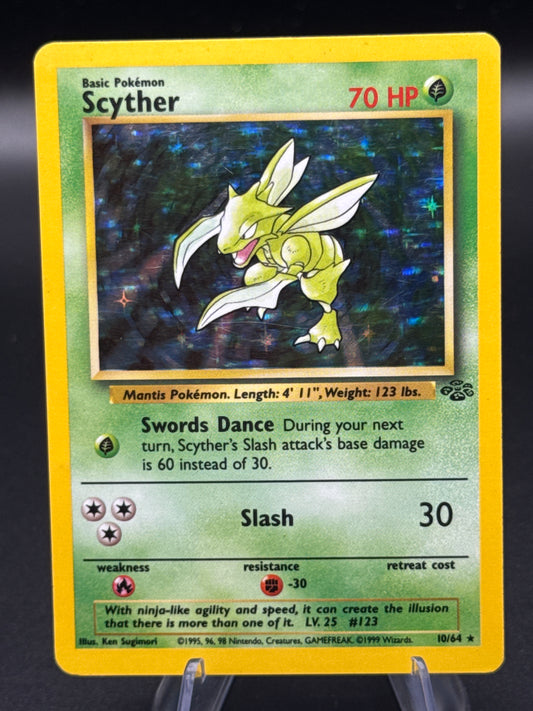 Pokémon TCG: 1999 Scyther 10/64 Jungle Unlimited Holo