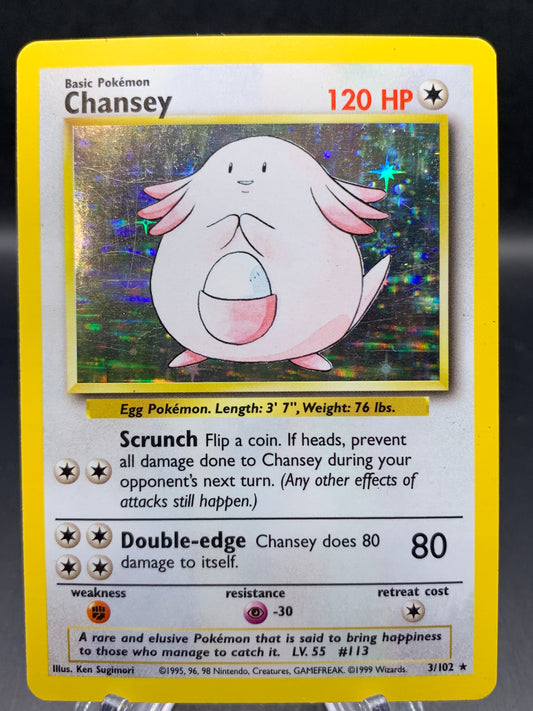 Pokémon TCG: 1999 Chansey - 3/102 - Base Set Holo