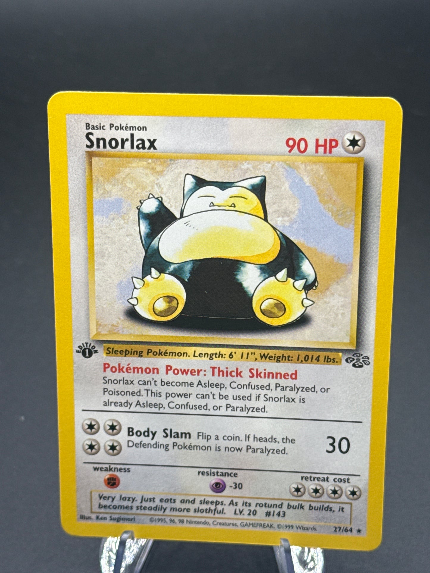 Pokémon TCG: 1999 1st Edition Snorlax - 27/64 - Jungle
