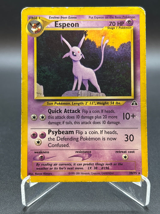 Pokémon TCG: 2001 Espeon 20/75 Neo Discovery Non-Holo (Damaged)