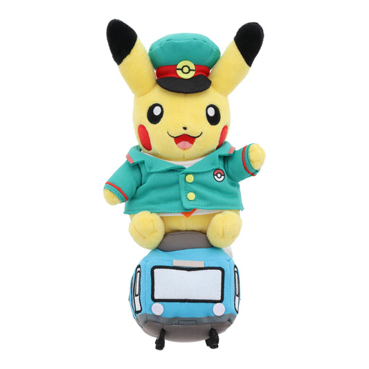 Plushies (Small) - Tokyo Station Conductor Pikachu On Train Plush - Pokemon Center Exclusive