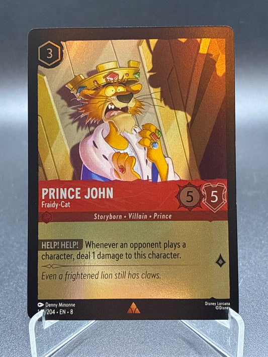 Lorcana TCG: Prince John Fraidy-Cat (Cold Foil) 146/204 Reign of Jafar