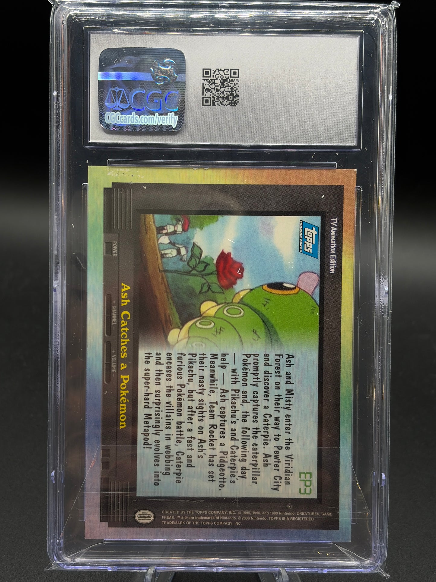 CGC 10 Pokémon TCG: 2000 Ash Catches A Pokemon #EP3 Pokemon 2000 Topps TV
