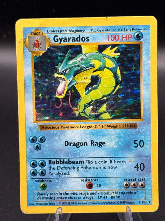 Pokémon TCG: 1999 Gyarados 6/102 Shadowless Base Set Holo