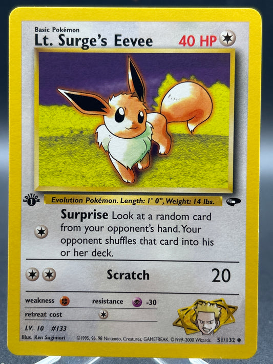 Pokémon TCG: 2000 Lt. Surge's Eevee 51/132 - 1st Edition - Gym Challenge