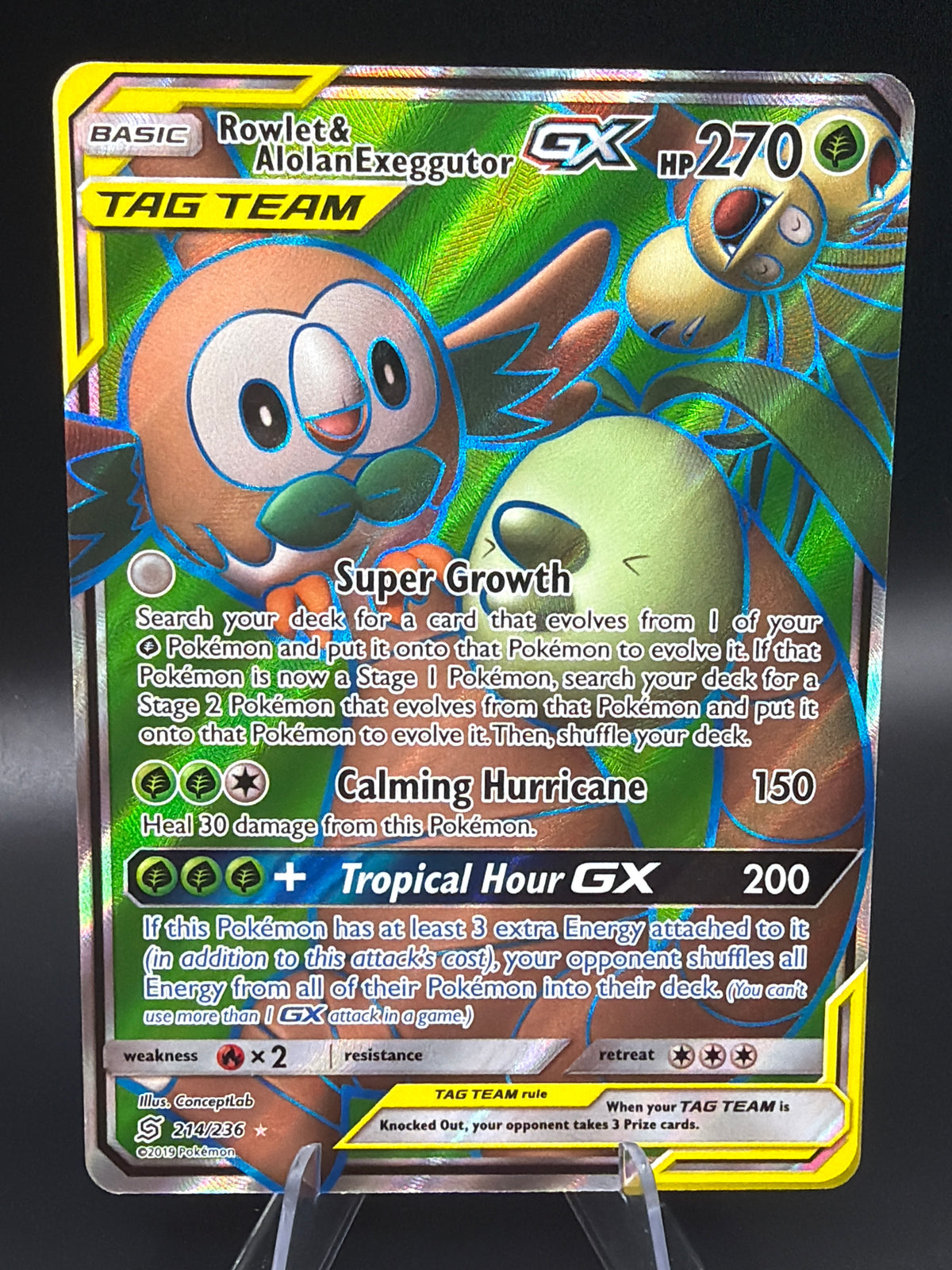 Pokémon TCG: 2019 - Rowlet & Alolan Exeggutor GX - 214/236 - SM: Unified Minds