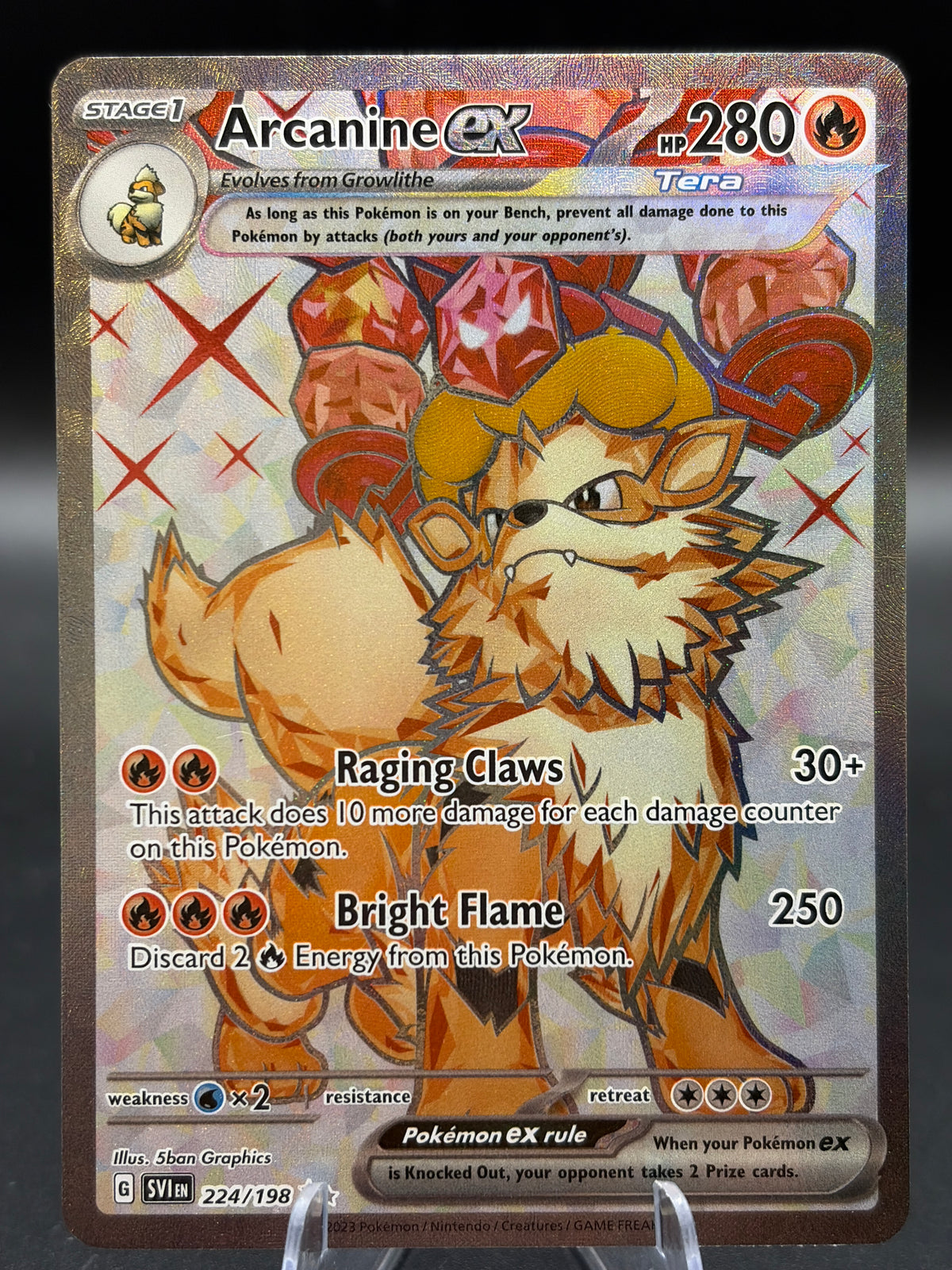 Pokémon TCG: 2023 Arcanine ex 224/198 SV: Scarlet & Violet Base Set