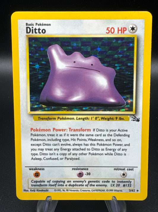 Pokémon TCG: 1998 Ditto - 3/62 - Fossil Unlimited Holo