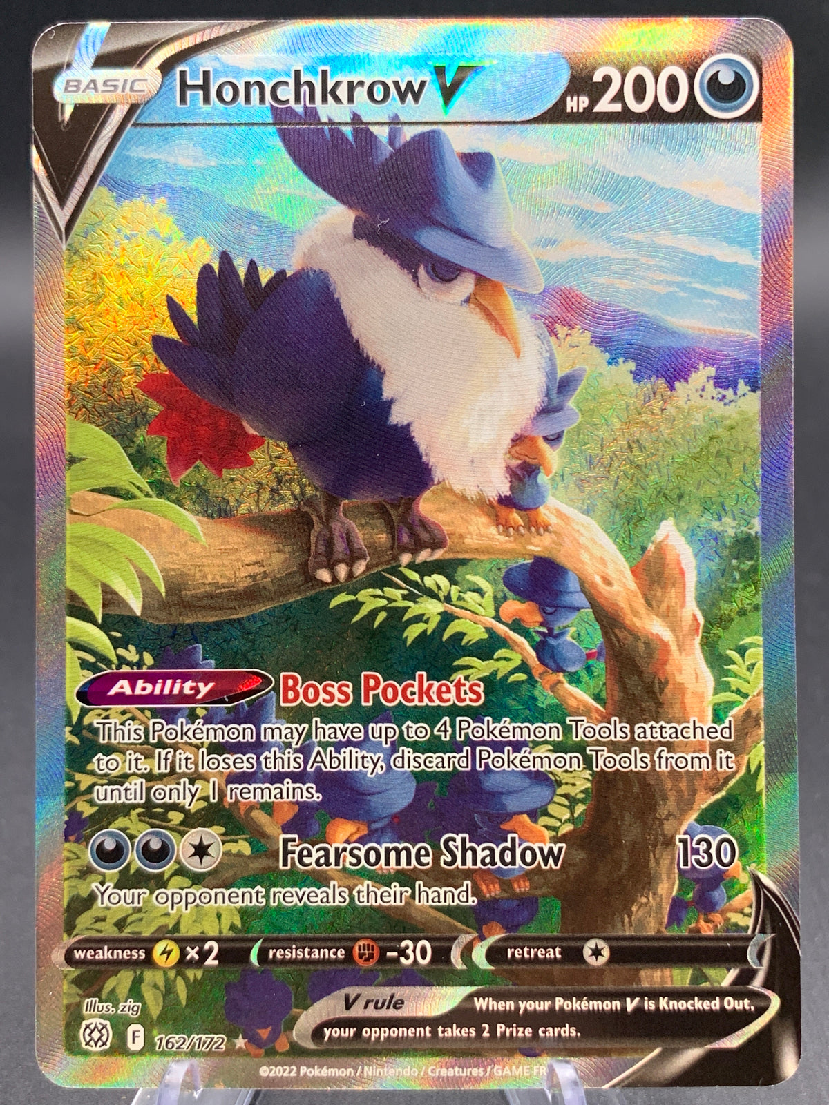 Pokémon TCG: 2022 Honchkrow V - 162/172 - SWSH09: Brilliant Stars