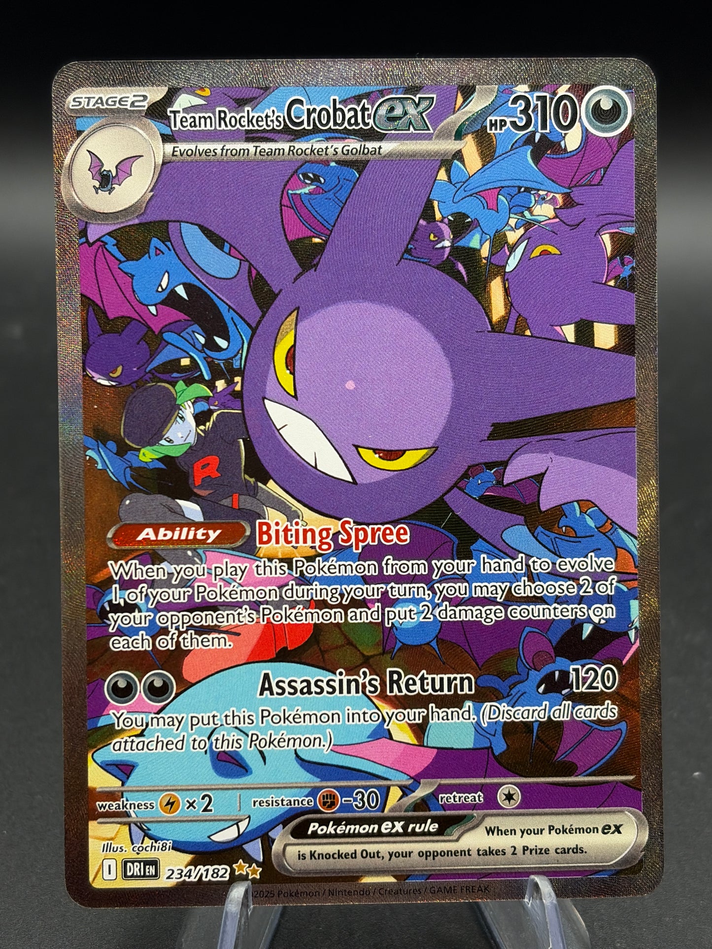 Pokémon TCG: Team Rocket's Crobat ex - 234/182 - SV10: Destined Rivals (DRI)