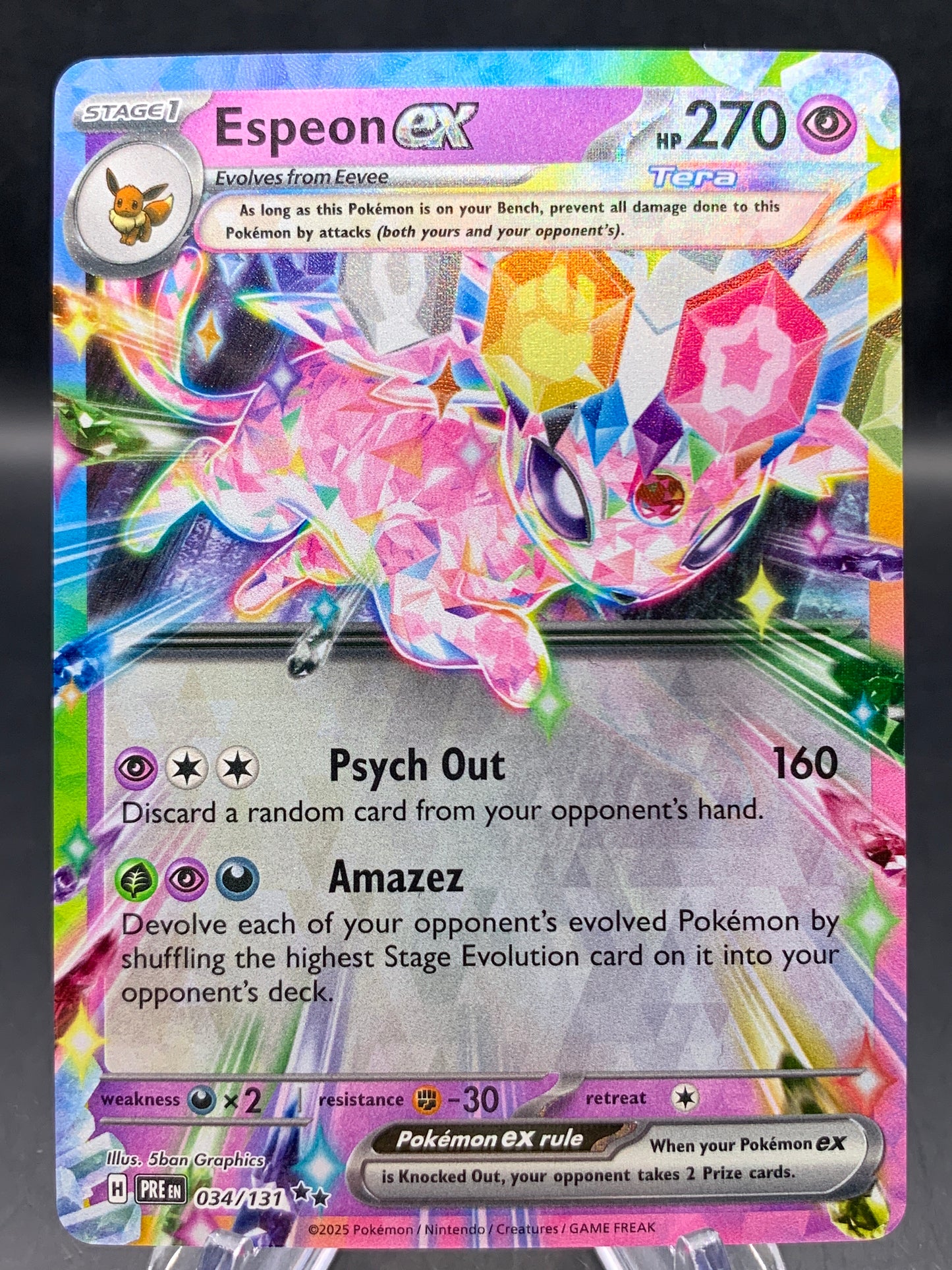 Pokémon TCG: 2025 Espeon ex - 034/131 - SV: Prismatic Evolutions