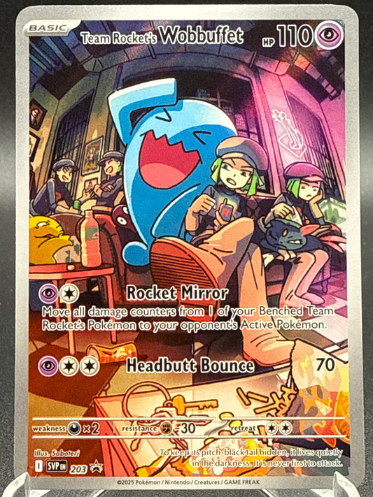 Pokémon TCG: 2025 Team Rocket's Wobbuffet 203 SVP: Destined Rivals ETB Promo