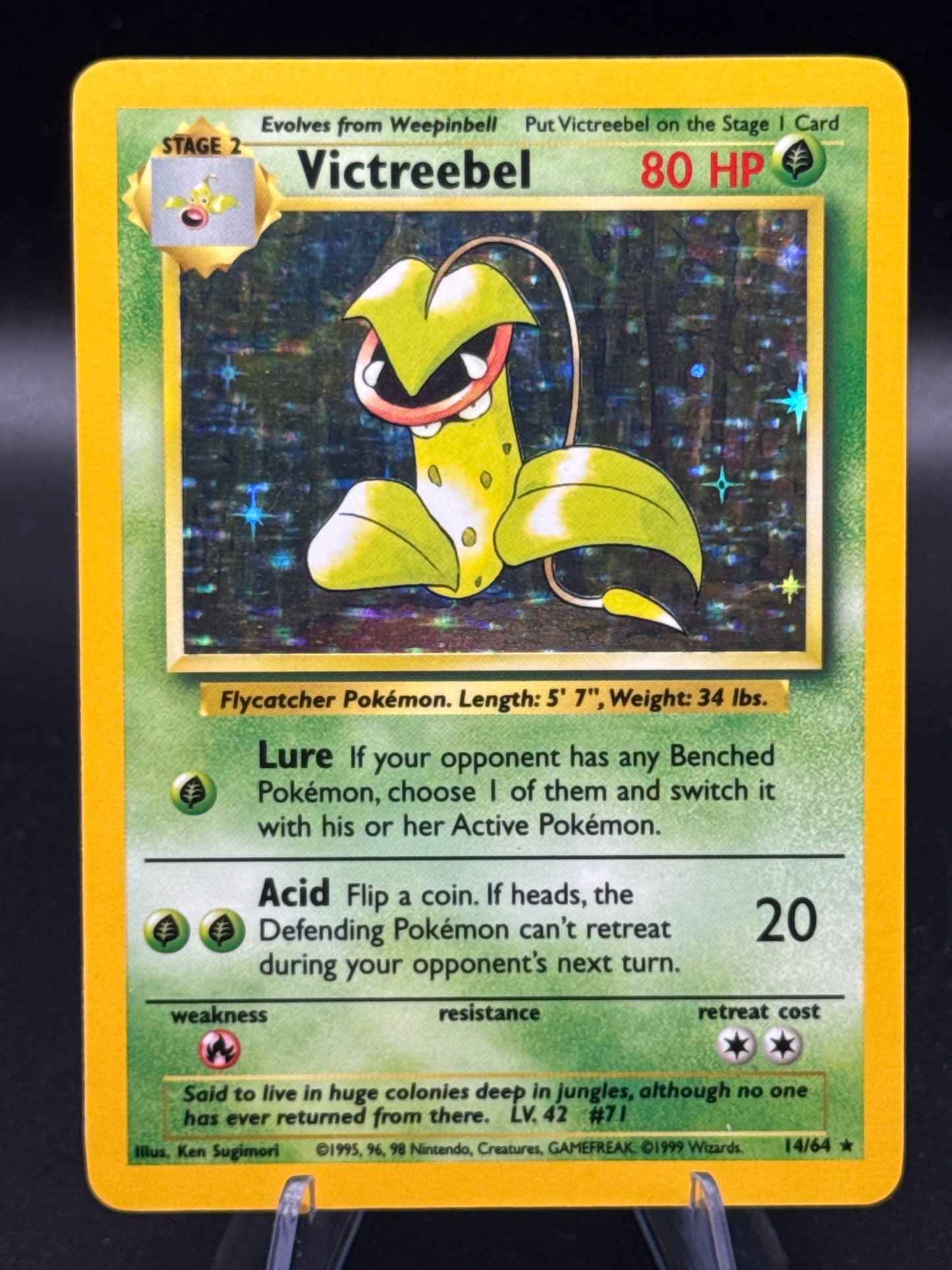 Pokémon TCG: 1999 Victreebel 14/64 Jungle Unlimited Holo