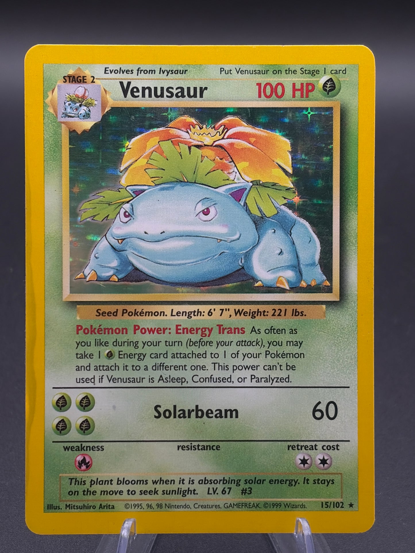 Pokémon TCG: 1999 Venusaur 15/102 Base Set Unlimited Holo MP