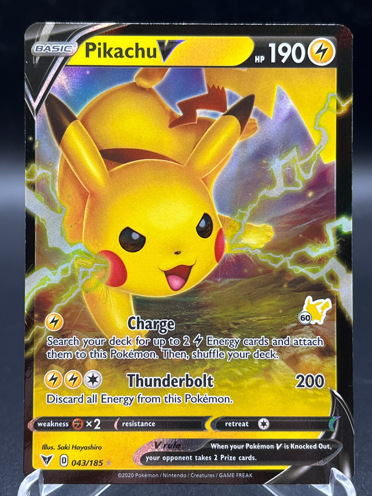 Pokémon TCG: 2020 Pikachu V - 043/185 - SWSH04: Vivid Voltage