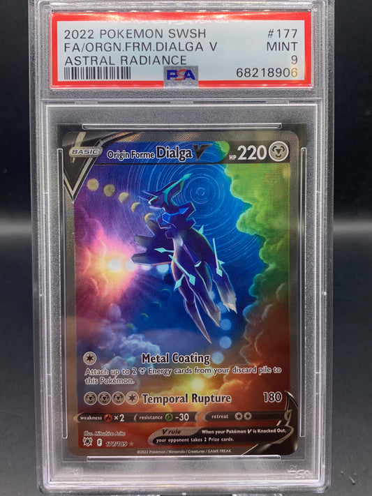 PSA 9 Pokémon TCG 2022 Origin Forme Dialga V - 177/189 - Astral Radiance Alt Art