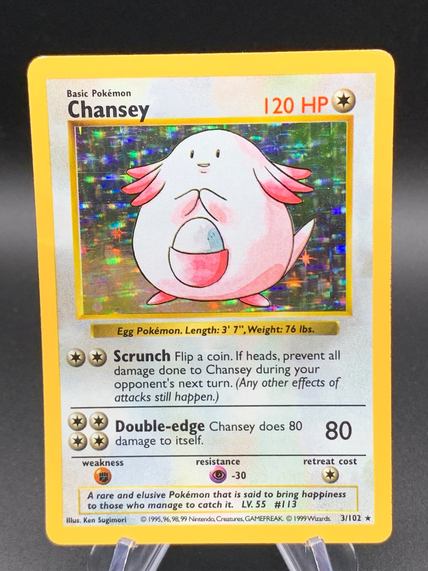 Pokémon TCG: 1999 - Chansey  - Shadowless - 3/102 - Base Set