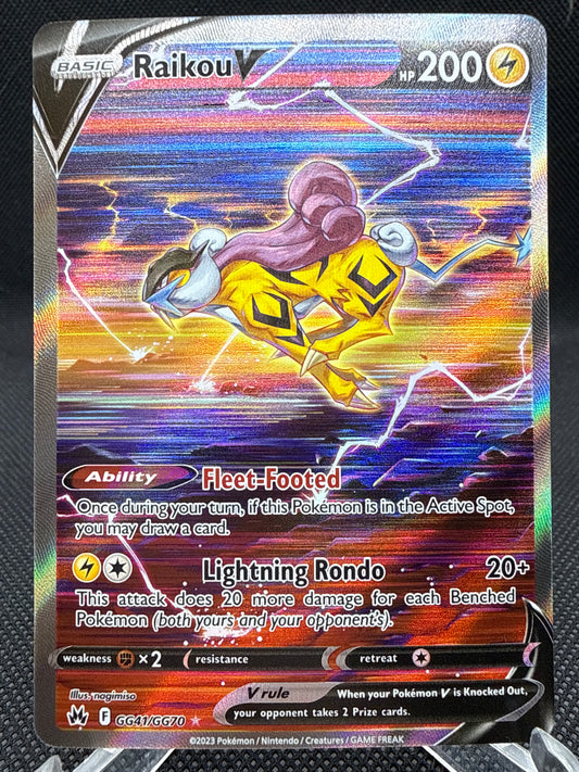 Pokemon TCG: 2023 Raikou V GG41/GG70 Crown Zenith Galarian Gallery
