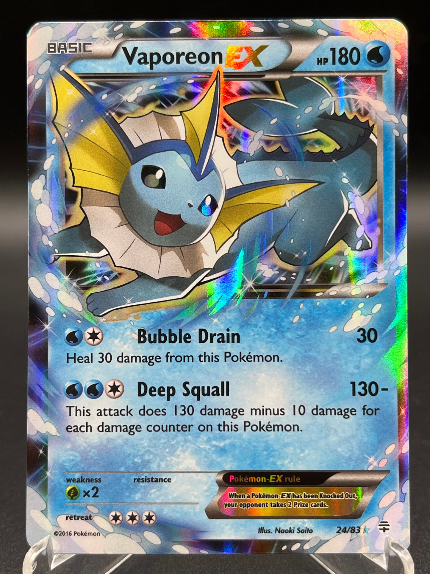 Pokémon TCG: 2016 Vaporeon ex 24/83 XY: Generations