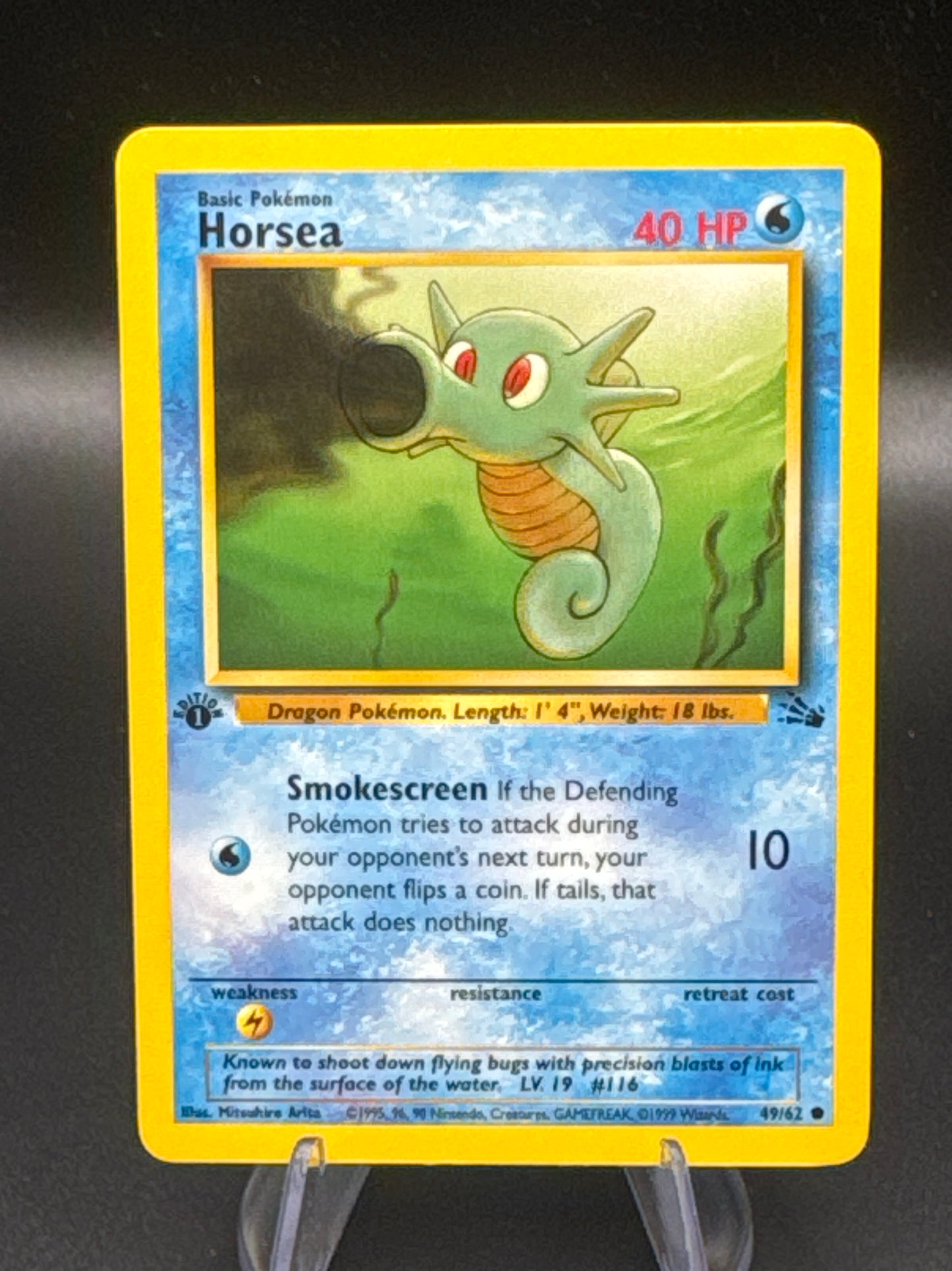 Pokémon TCG: 1999 1st Edition Horsea 49/62 Fossil