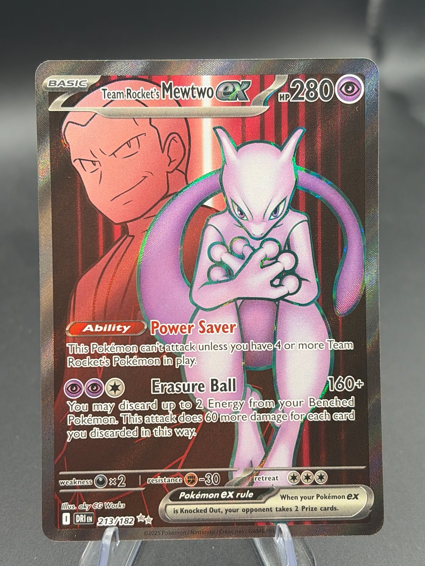 Pokémon TCG: 2025 Team Rocket's Mewtwo ex - 213/182 - Destined Rivals