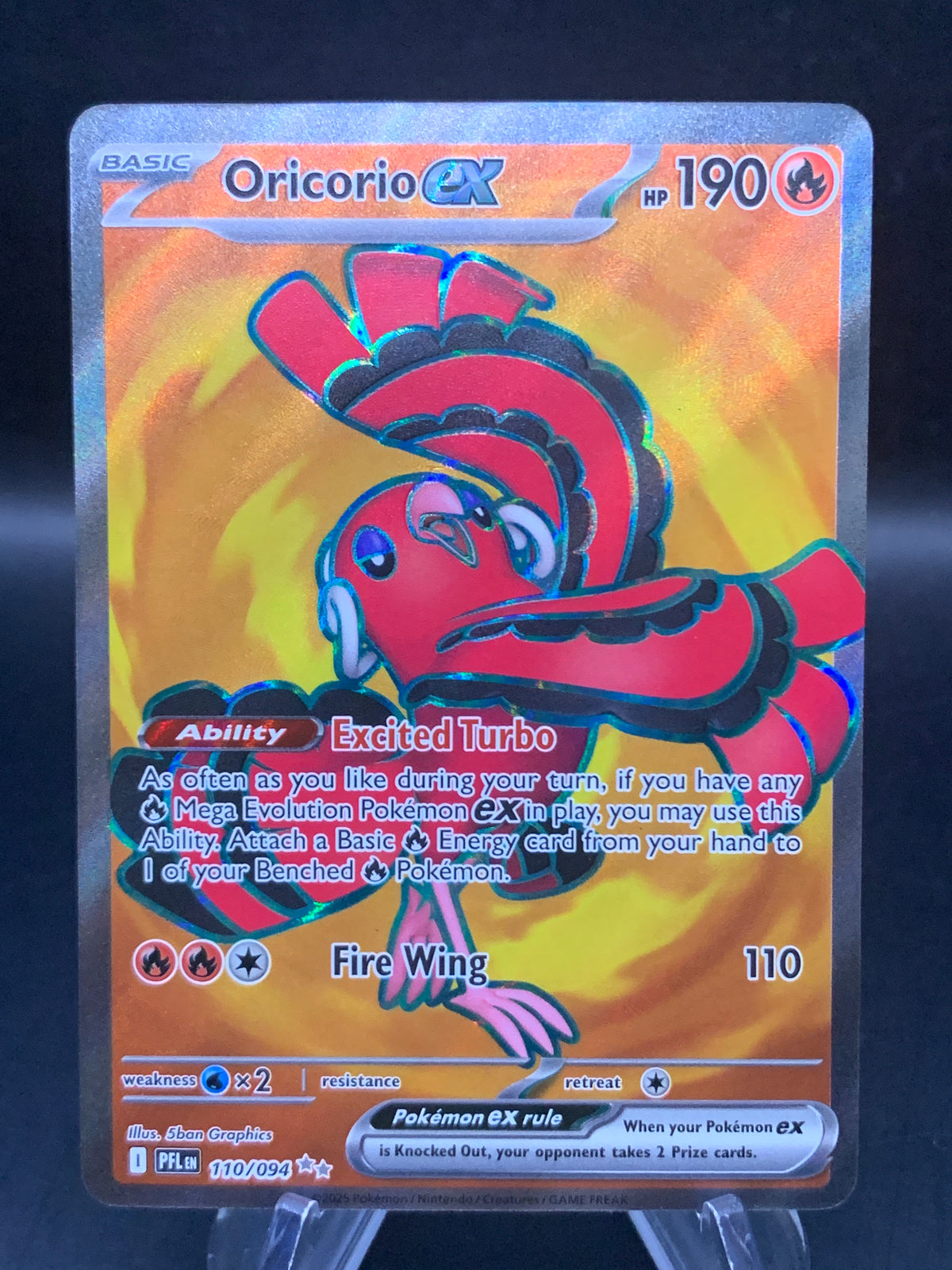 Pokémon TCG: 2025 Oricorio ex 110/094 PFL: Phantasmal Flames
