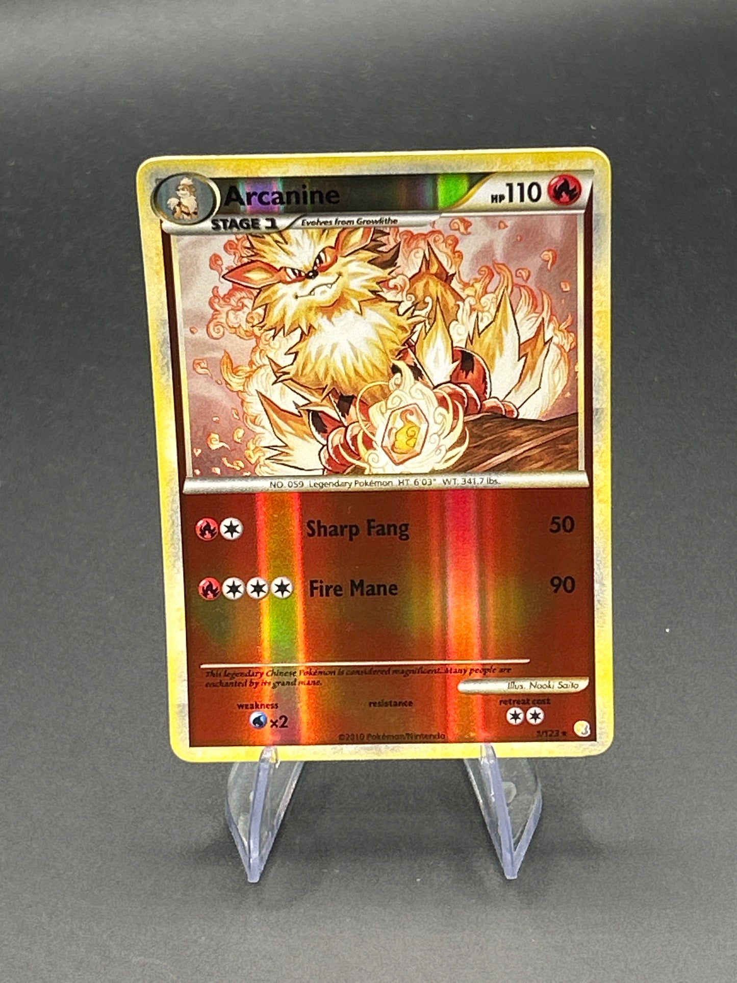 Pokémon TCG: 2010 Arcanine 1/123 HeartGold SoulSilver - Reverse Holo